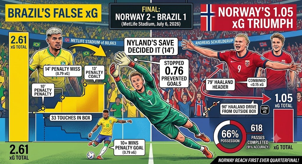 Brazil vs Norway 2026 World Cup Round of 16 Stats Explained